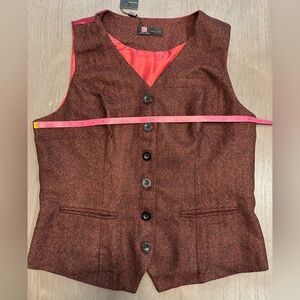 Burgundy Vest Tweed L